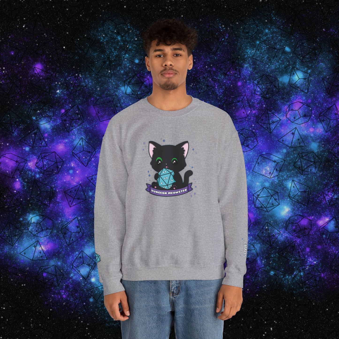 "Hexie, the Dungeon Meowster" Unisex Graphic Sweatshirt