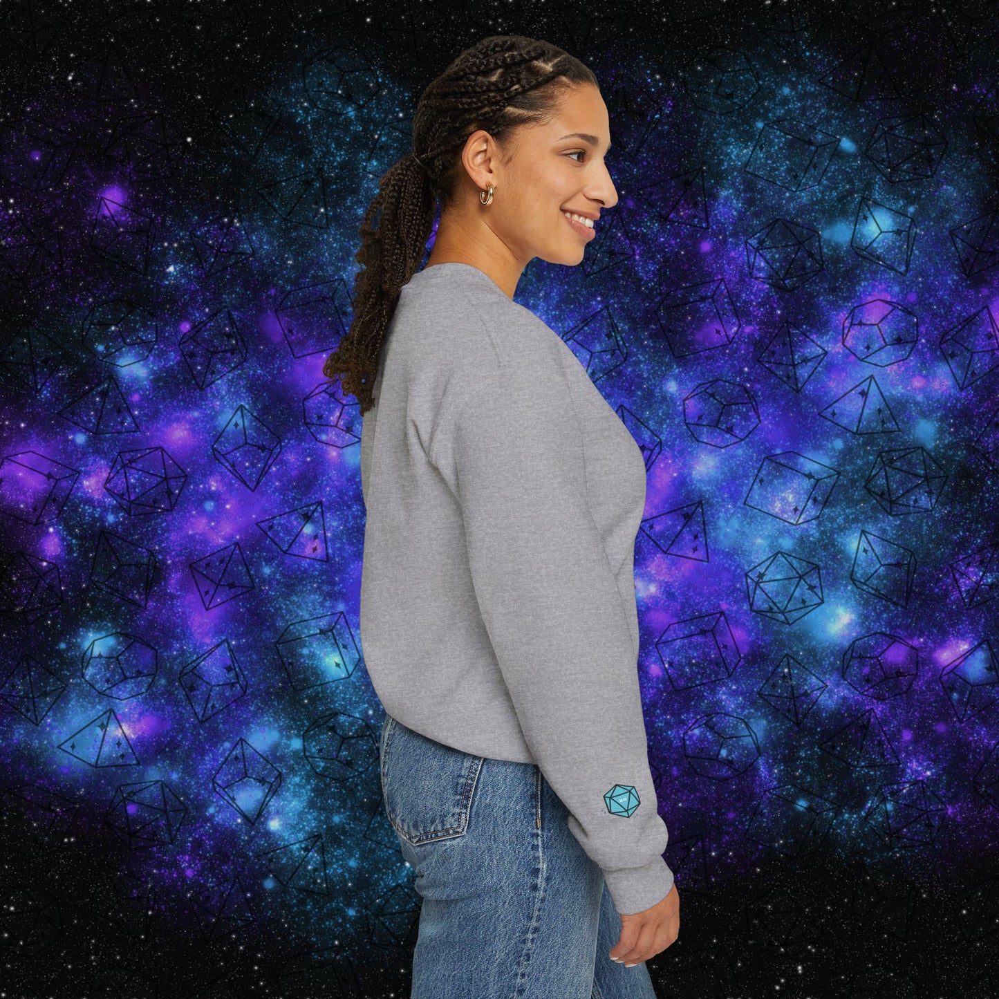 "Hexie, the Dungeon Meowster" Unisex Graphic Sweatshirt