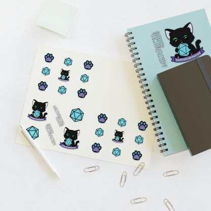 "Hexie, the Dungeon Meowster" Mega Sticker Pack (26 count, 1 sheet)