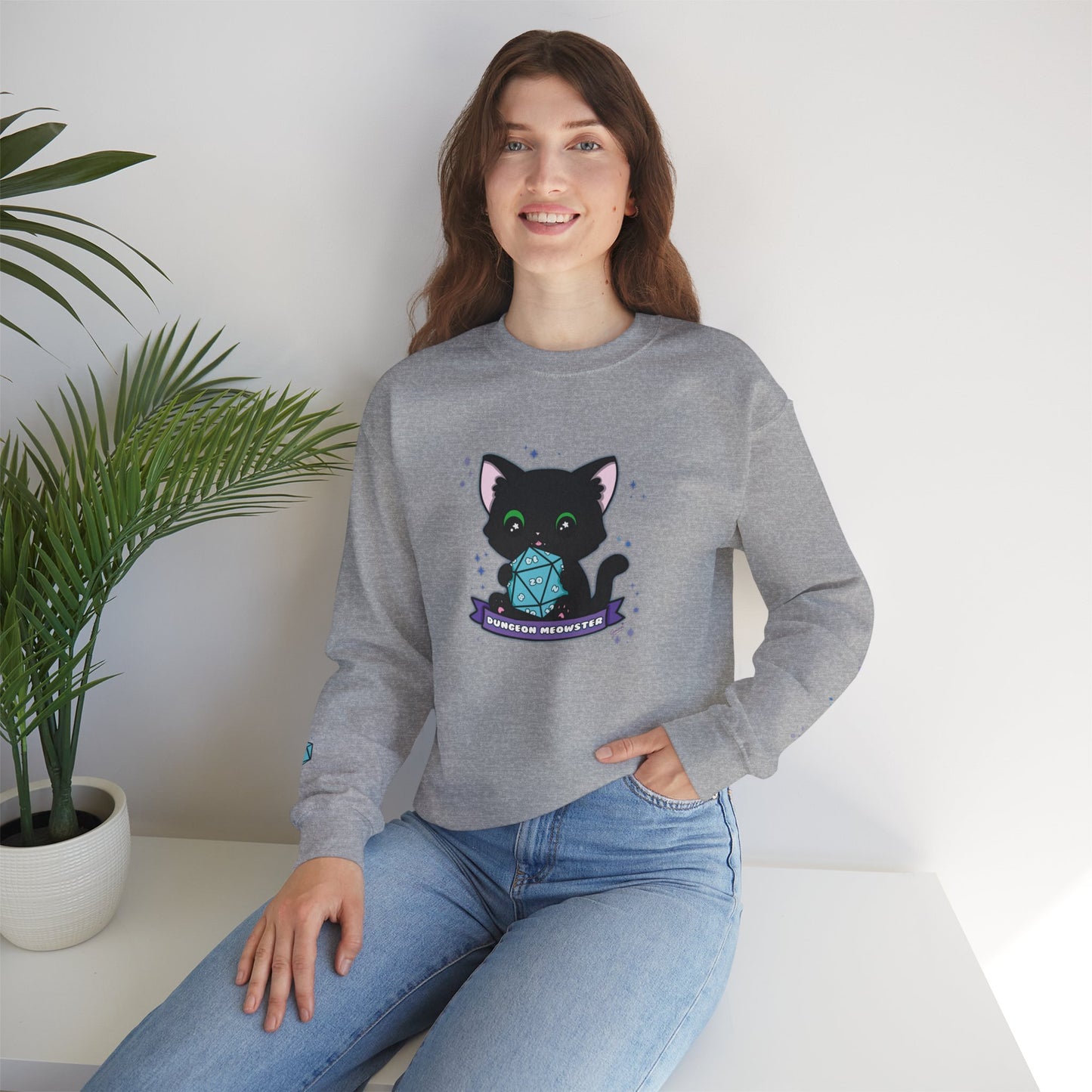 "Hexie, the Dungeon Meowster" Unisex Graphic Sweatshirt